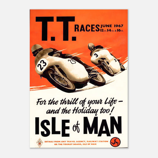 Isle of Man Tourist Trophy Moto Retro Poster 1967