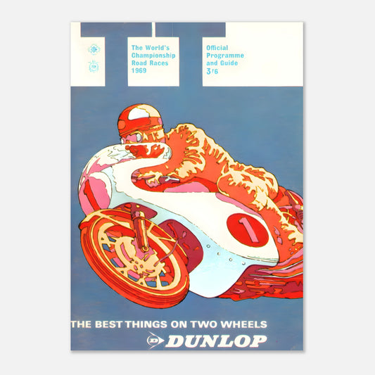 Isle of Man Tourist Trophy Moto Retro Poster 1969