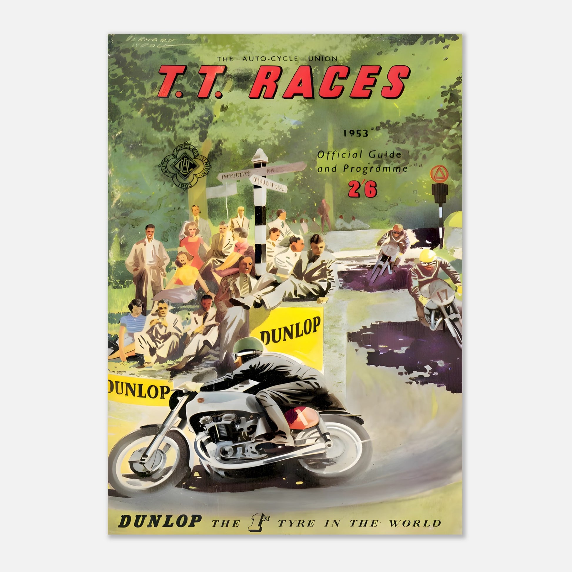 Isle of Man Tourist Trophy Retro Poster 1953