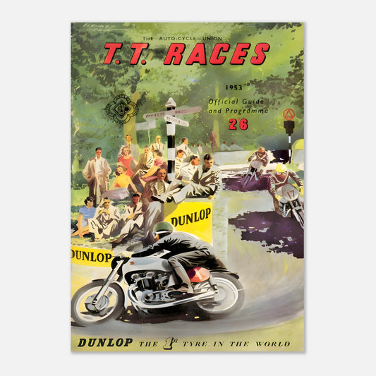 Isle of Man Tourist Trophy Retro Poster 1953