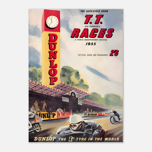 Isle of Man Tourist Trophy Retro Poster 1955