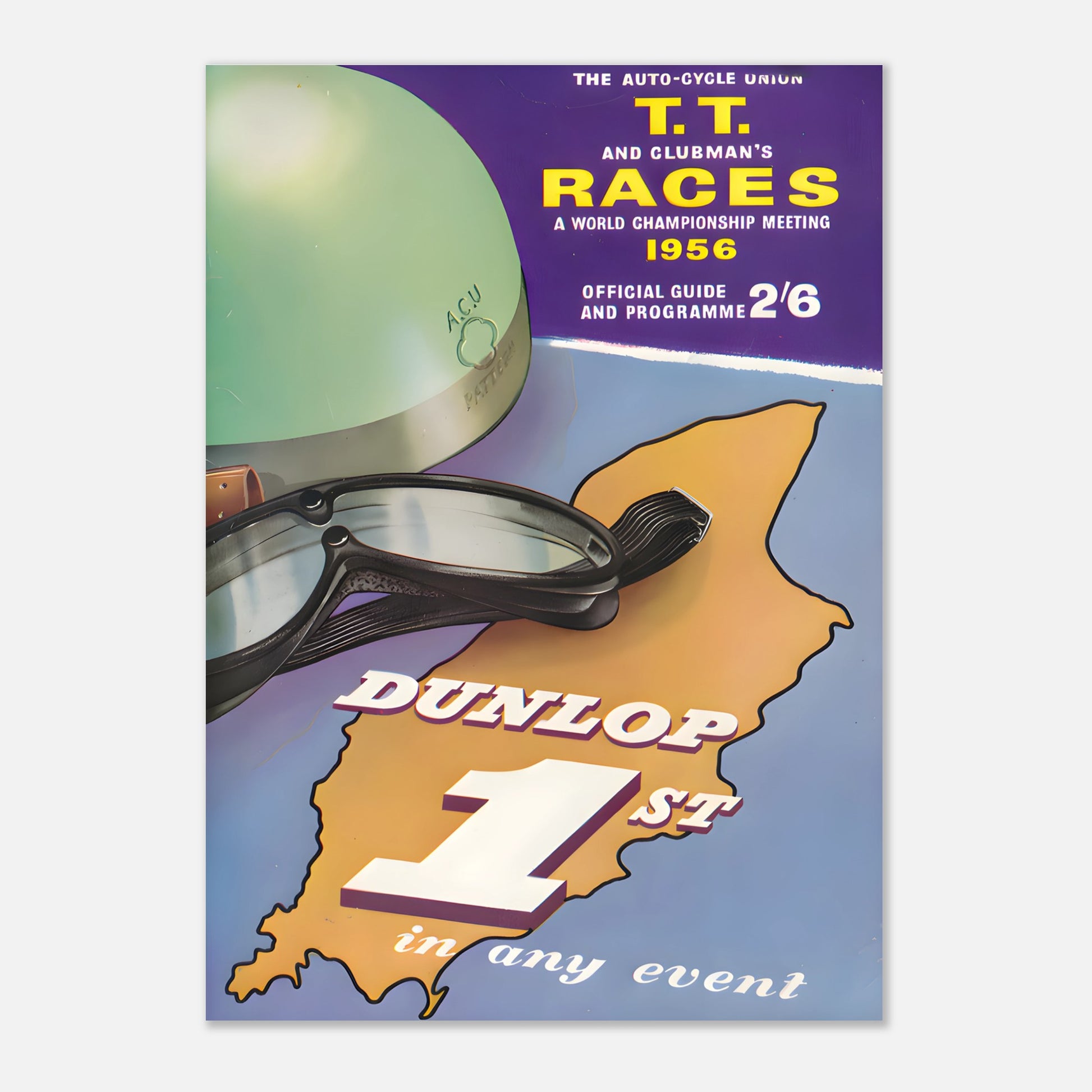 Isle of Man Tourist Trophy Retro Poster 1956