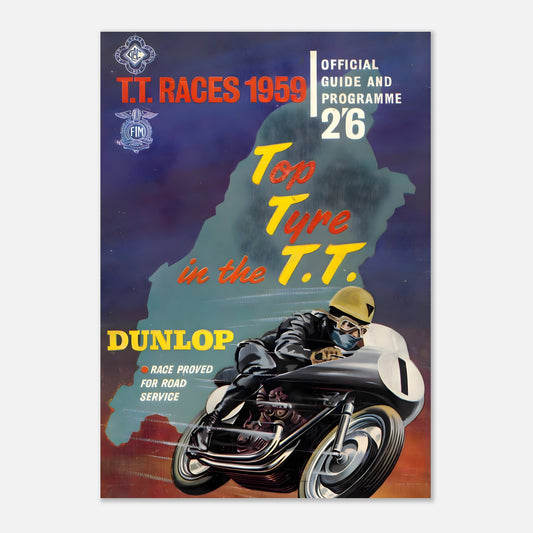 Isle of Man Tourist Trophy Retro Poster 1959