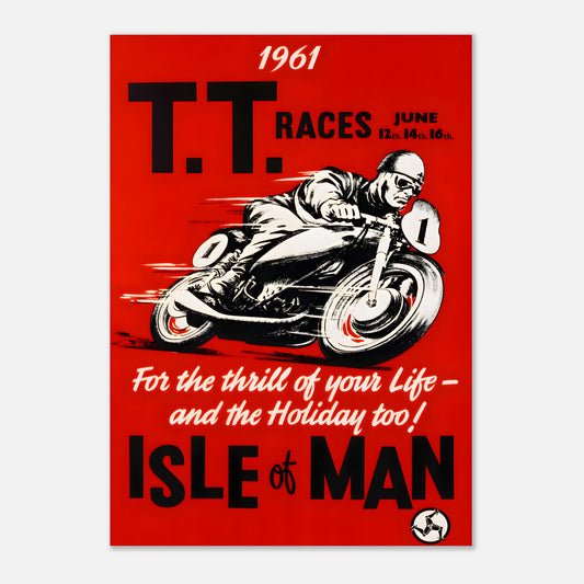 Isle of Man Tourist Trophy Retro Poster 1961