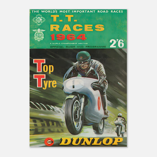 Isle of Man Tourist Trophy Retro Poster 1964