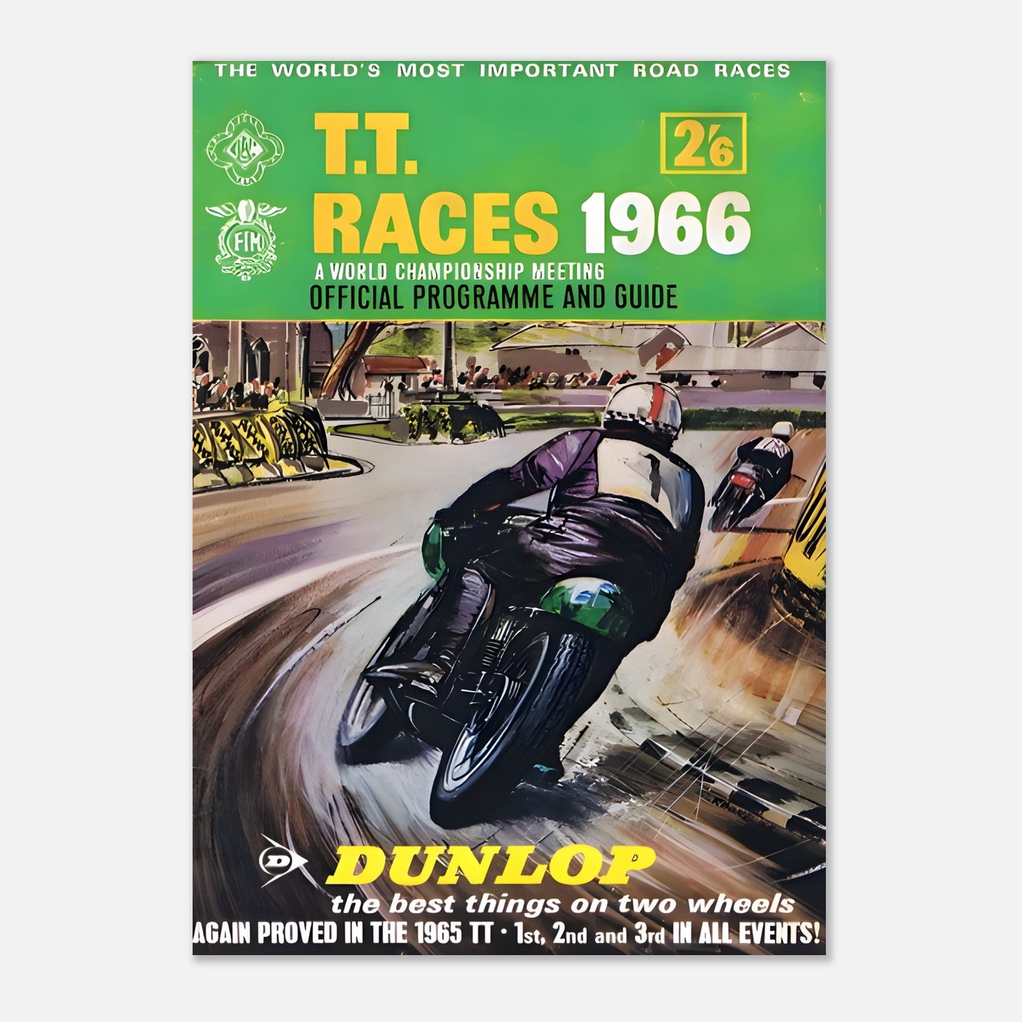 Isle of Man Tourist Trophy Retro Poster 1966