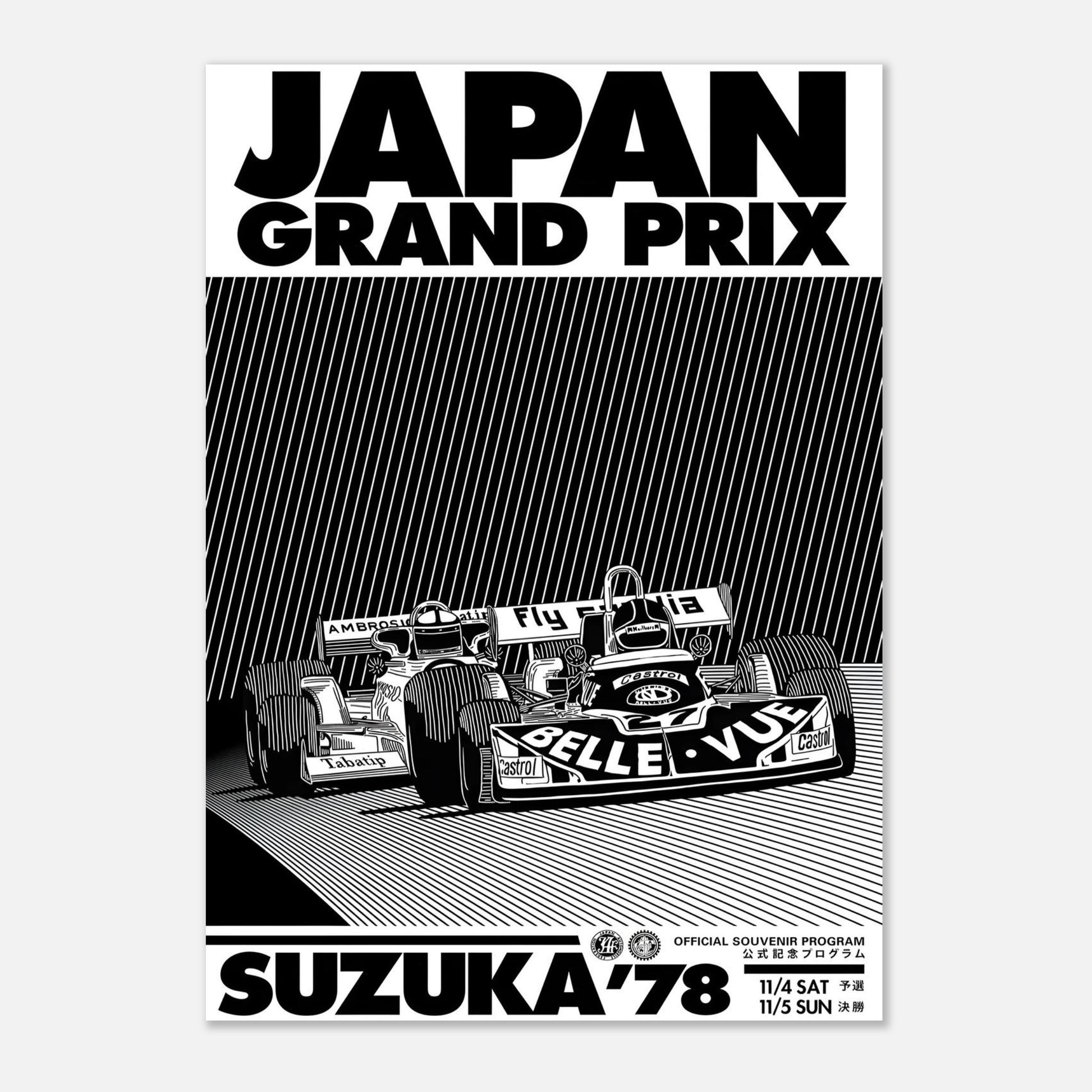 Japanese F1 Grand Prix Retro Poster 1978 - Suzuka