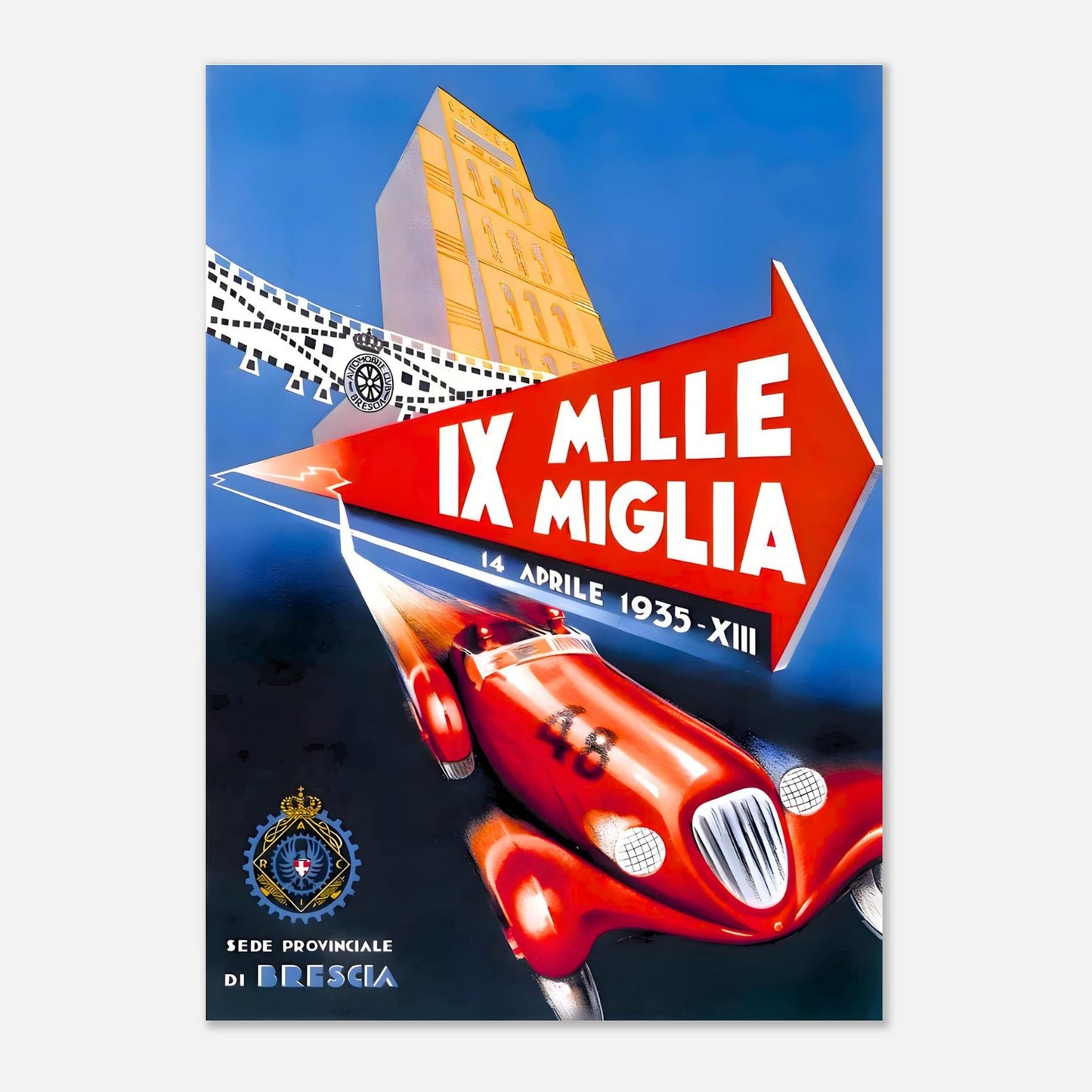 Mille Miglia 1935 Retro Poster