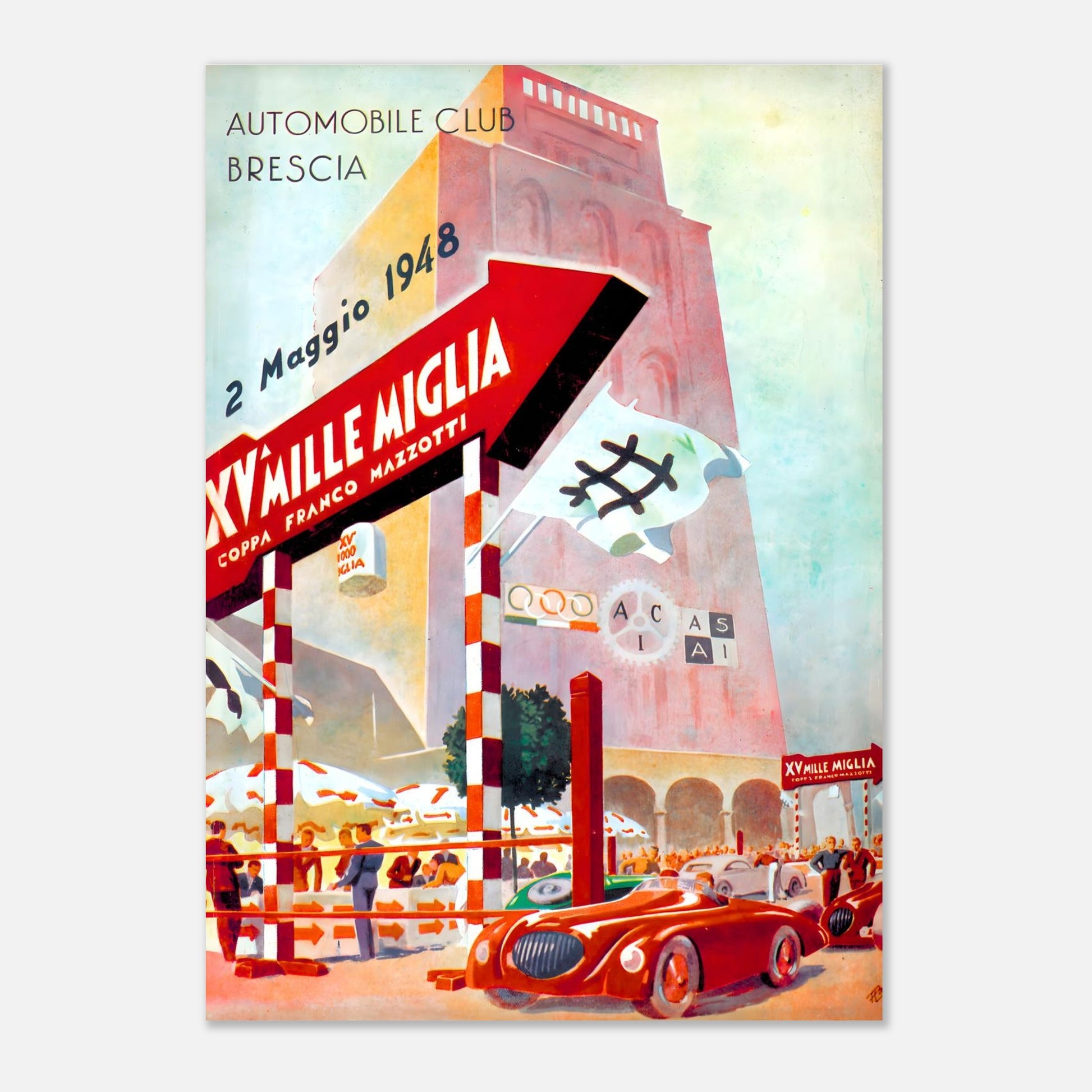 Mille Miglia 1948 Retro Poster