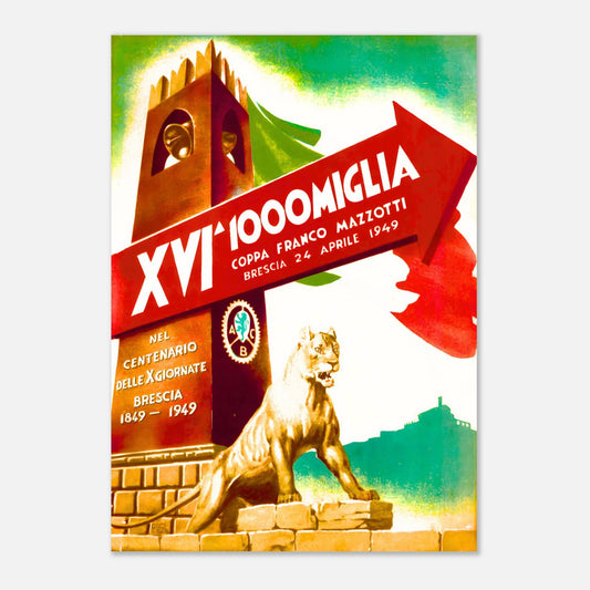 Mille Miglia 1949 Retro Poster
