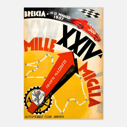 Mille Miglia 1957 Retro Poster