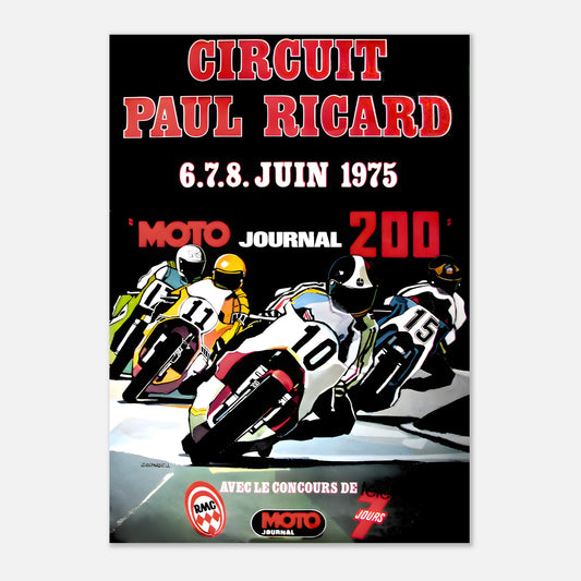 Moto Journal 200 Retro Poster 1975 - Circuit Paul Ricard