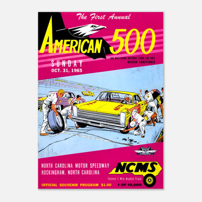 NASCAR American 500 - Rockingham Speedway - 1965 Retro Poster