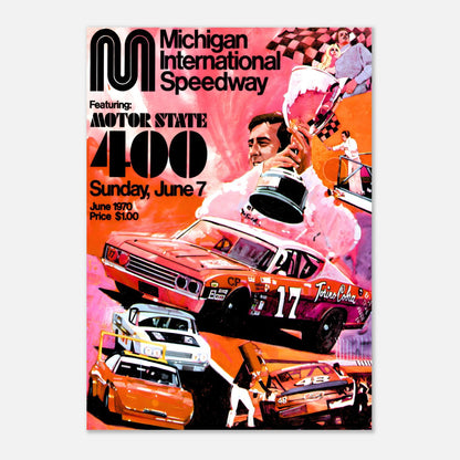 NASCAR Motor State 400 - Michigan International Speedway&nbsp;- 1970 Retro Poster