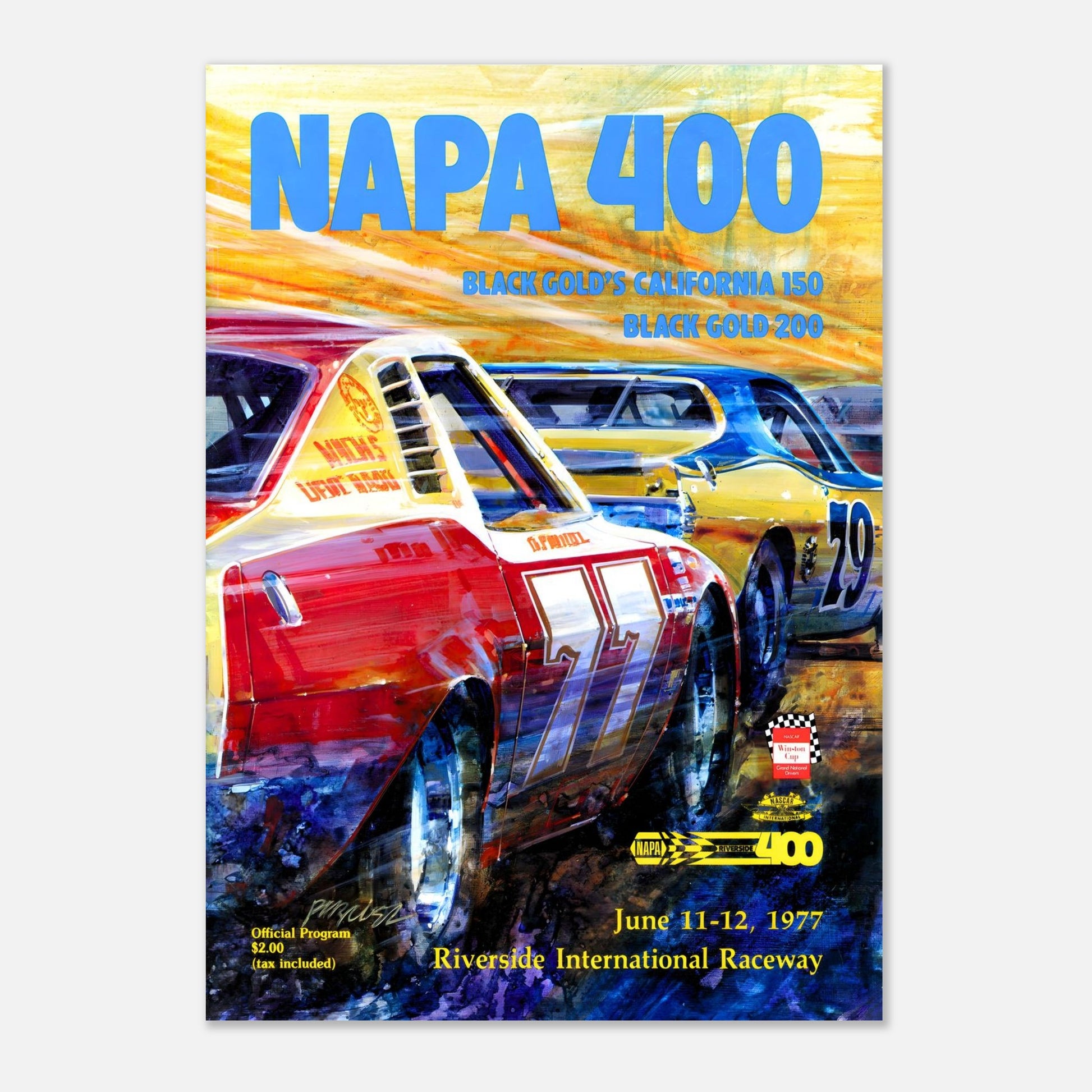 NASCAR Napa 400 - Riverside International Raceway&nbsp;- 1977 Retro Poster