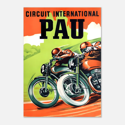 Pau Moto Grand Prix Retro Poster 1951