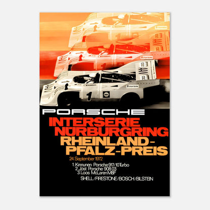 Porsche, Interserie Nürburgring Rheinland-Pfalz-Preis - 1972 Retro Poster