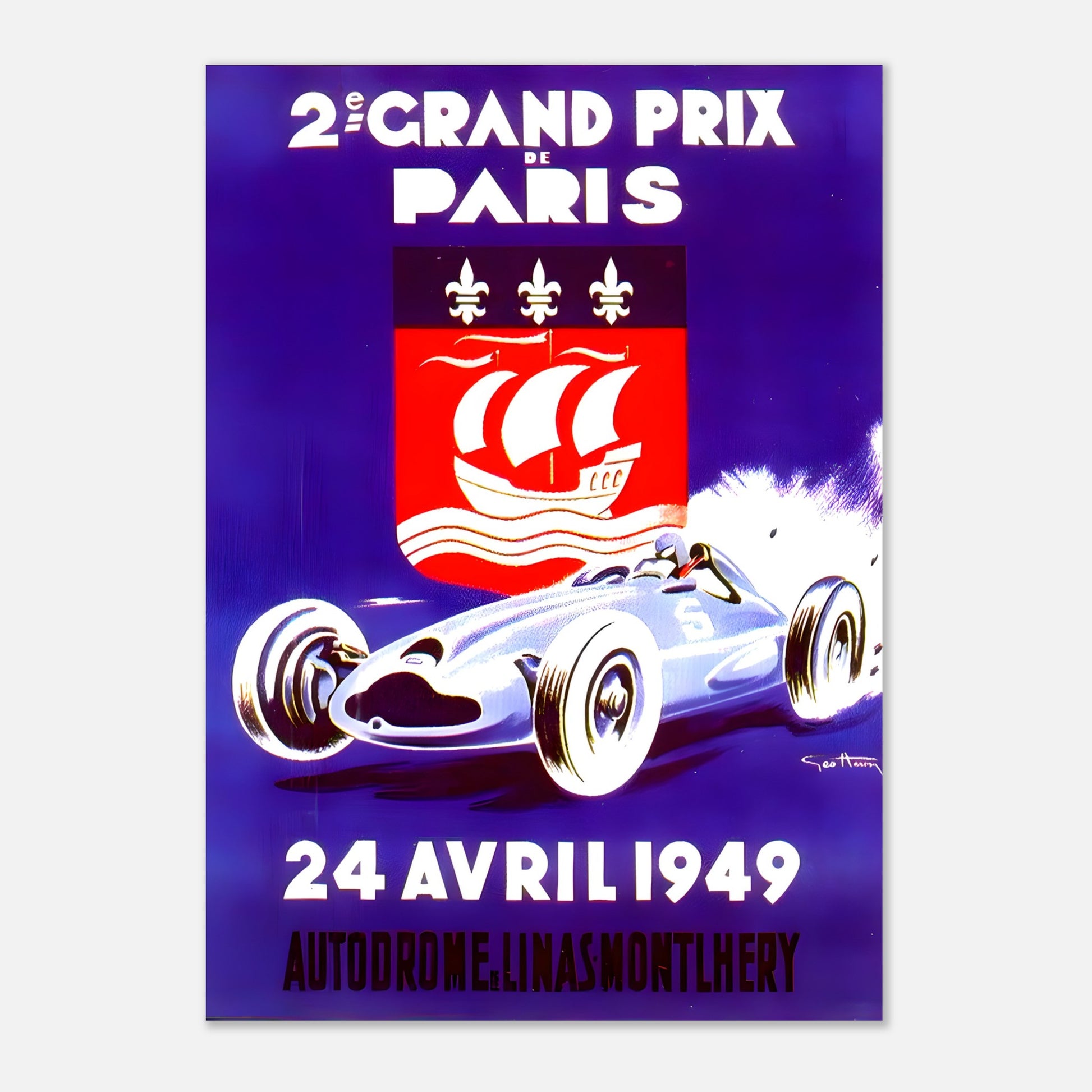 Poster 1949 - Paris (France) F1 Grand Prix - Autodrome de Linas-Montlhéry