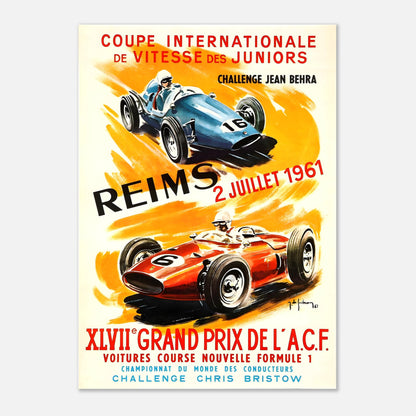 Poster 1961 - A.C.F. Reims (France) F1 Grand Prix