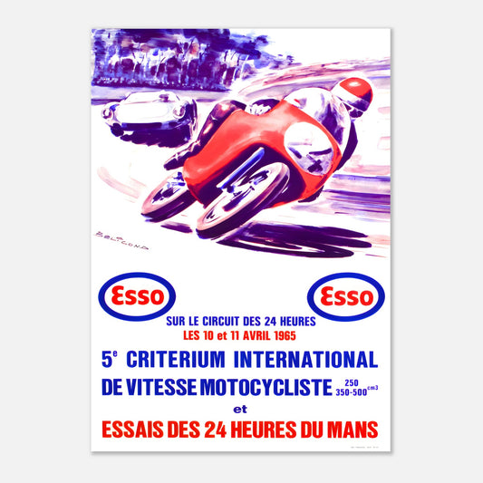 Poster 1965 - International Motorcycle Speed Critérium and Trials for the 24h of Le Mans