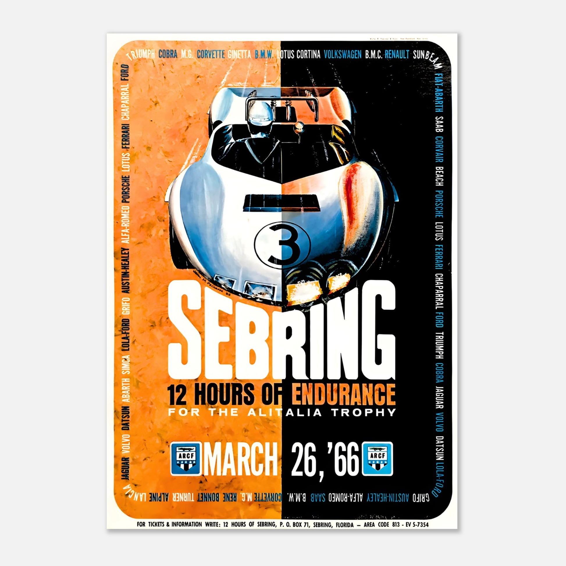 Poster 1966 - 12 hours Sebring