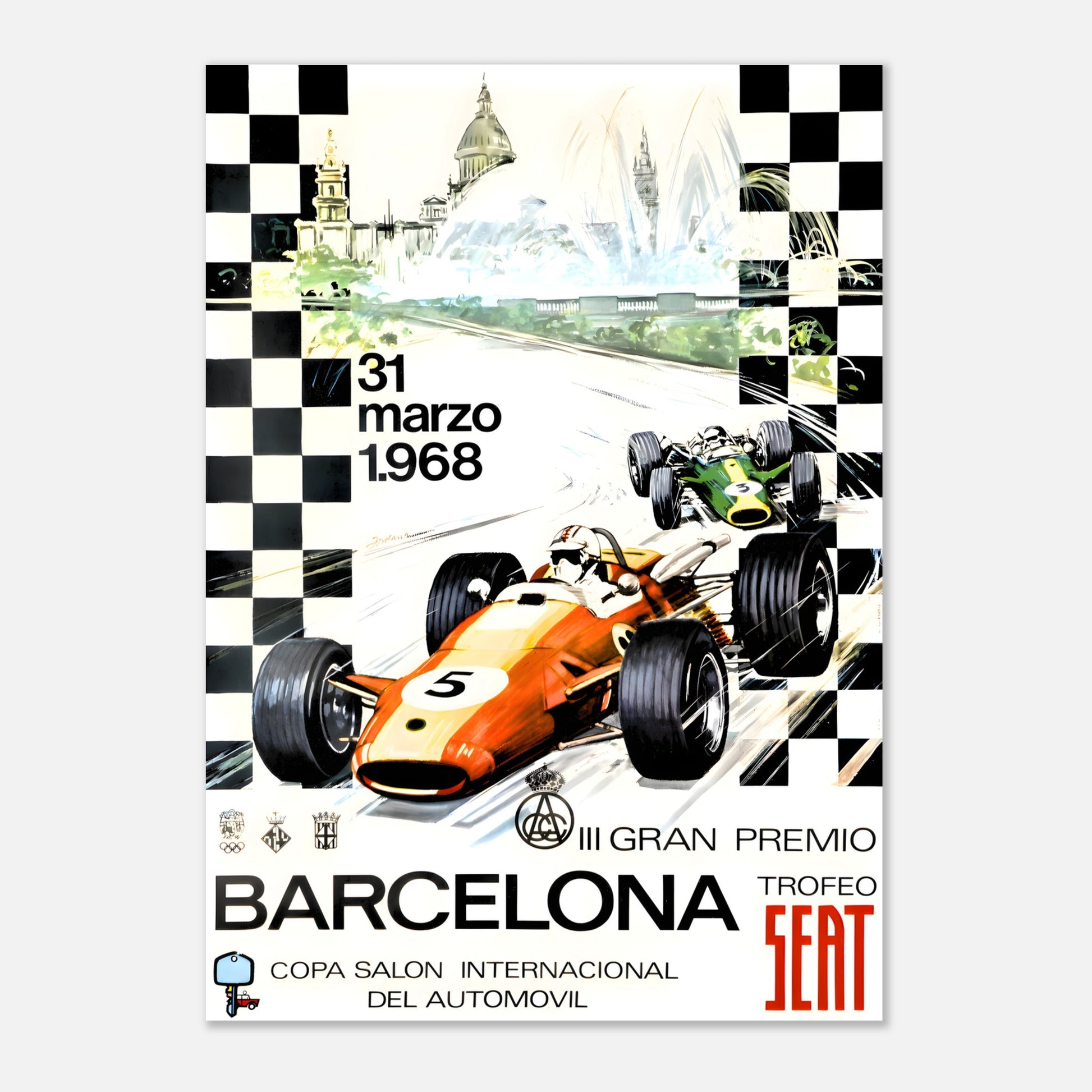 Poster 1968 - Spanish F1 Grand Prix - Barcelona Montjuïc
