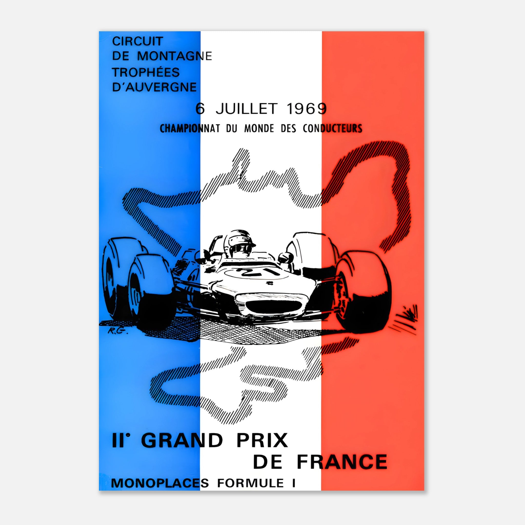 Poster 1969 - French F1 Grand Prix - Circuit de montagne d'Auvergne Cl ...