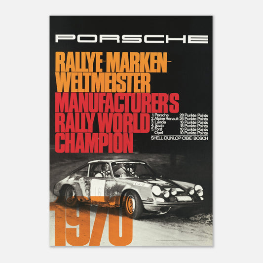 Poster 1970 - Porsche Rally World Champion