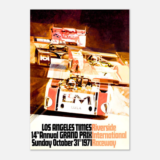 Canadian-American Challenge Cup 1971 Retro Poster - Riverside International Speedway