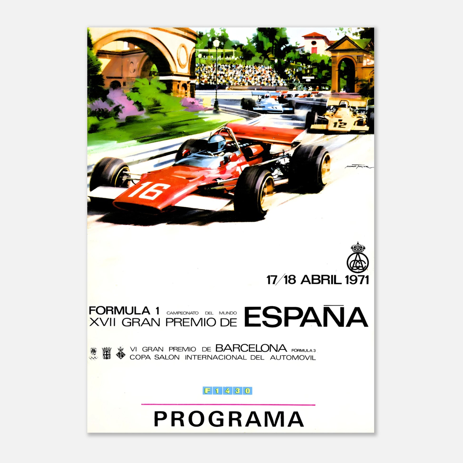 Poster 1971 - Spanish F1 Grand Prix - Barcelona Montjuïc