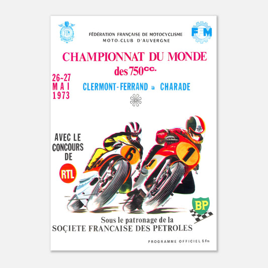Poster 1973 - 750cc Grand Prix - Clermont-Ferrand Charade