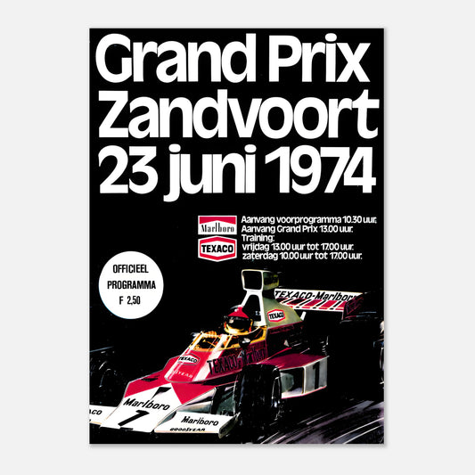 Poster 1974 - Dutch F1 Grand Prix - Zandvoort