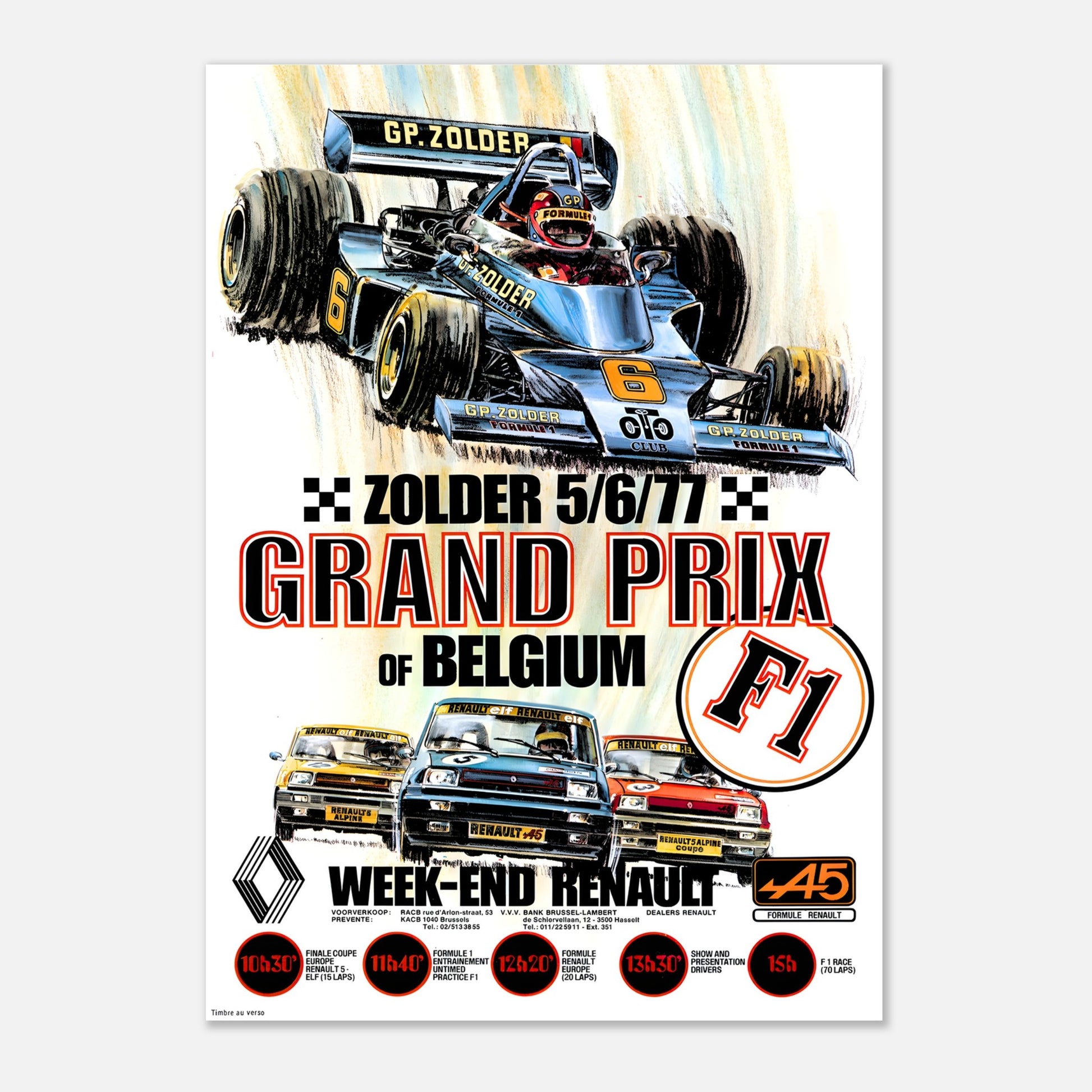 Poster 1977 - Belgian F1 Grand Prix - Zolder