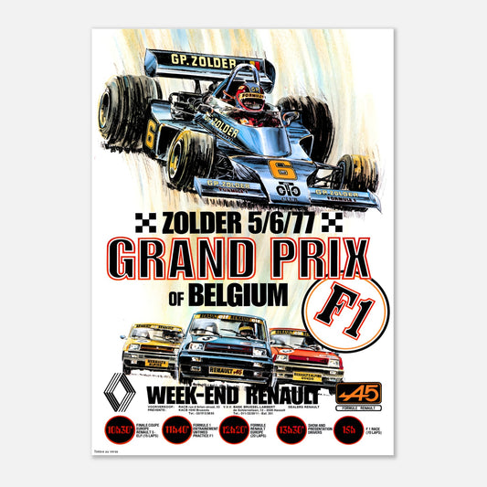 Poster 1977 - Belgian F1 Grand Prix - Zolder