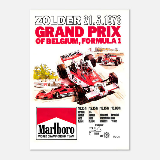Poster 1978 - Belgian F1 Grand Prix - Zolder