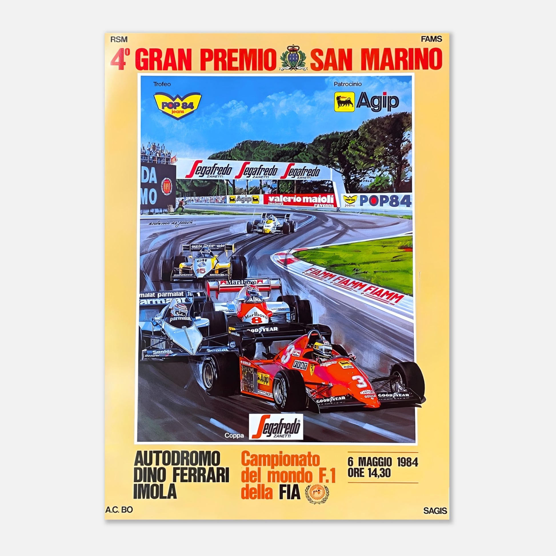 Poster 1984 - San Marino F1 Grand Prix - Autodromo Dino Ferrari Imola