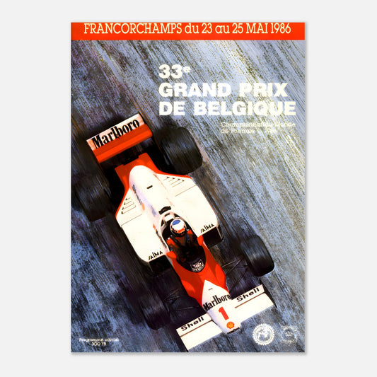 Poster 1986 - Belgian F1 Grand Prix - Spa Francorchamps