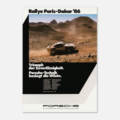 Poster 1986 - Paris Dakar - Porsche
