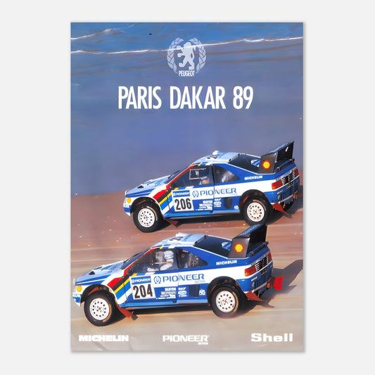 Poster 1989 - Paris Dakar - Peugeot