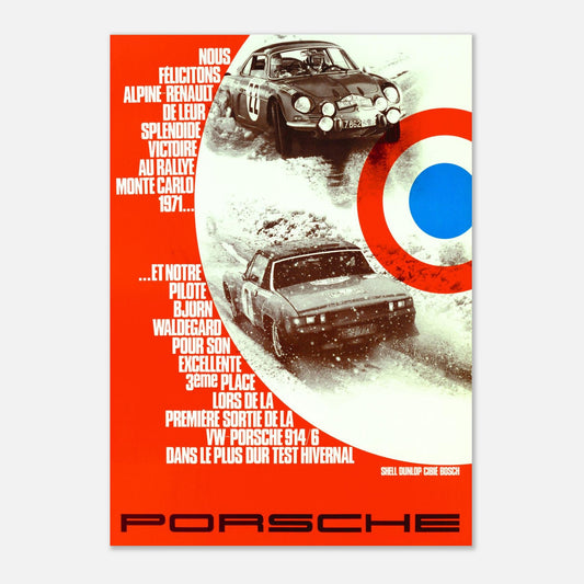 Poster of the 1971 Monte-Carlo Rally - Porsche