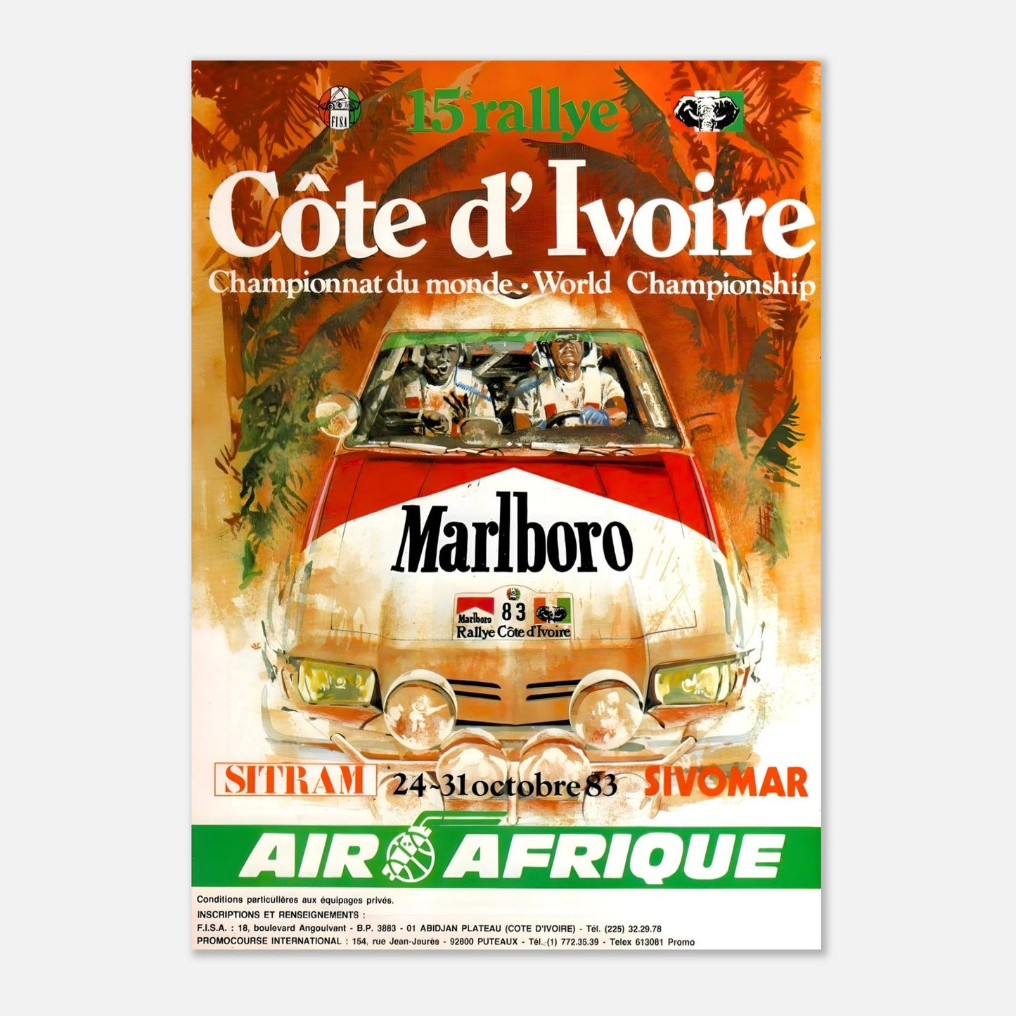 Poster of the 1983 - Ivory Coast Bandama Rally