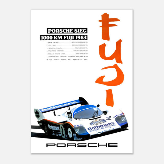 Retro Poster 1000 km Fuji 1983 Porsche