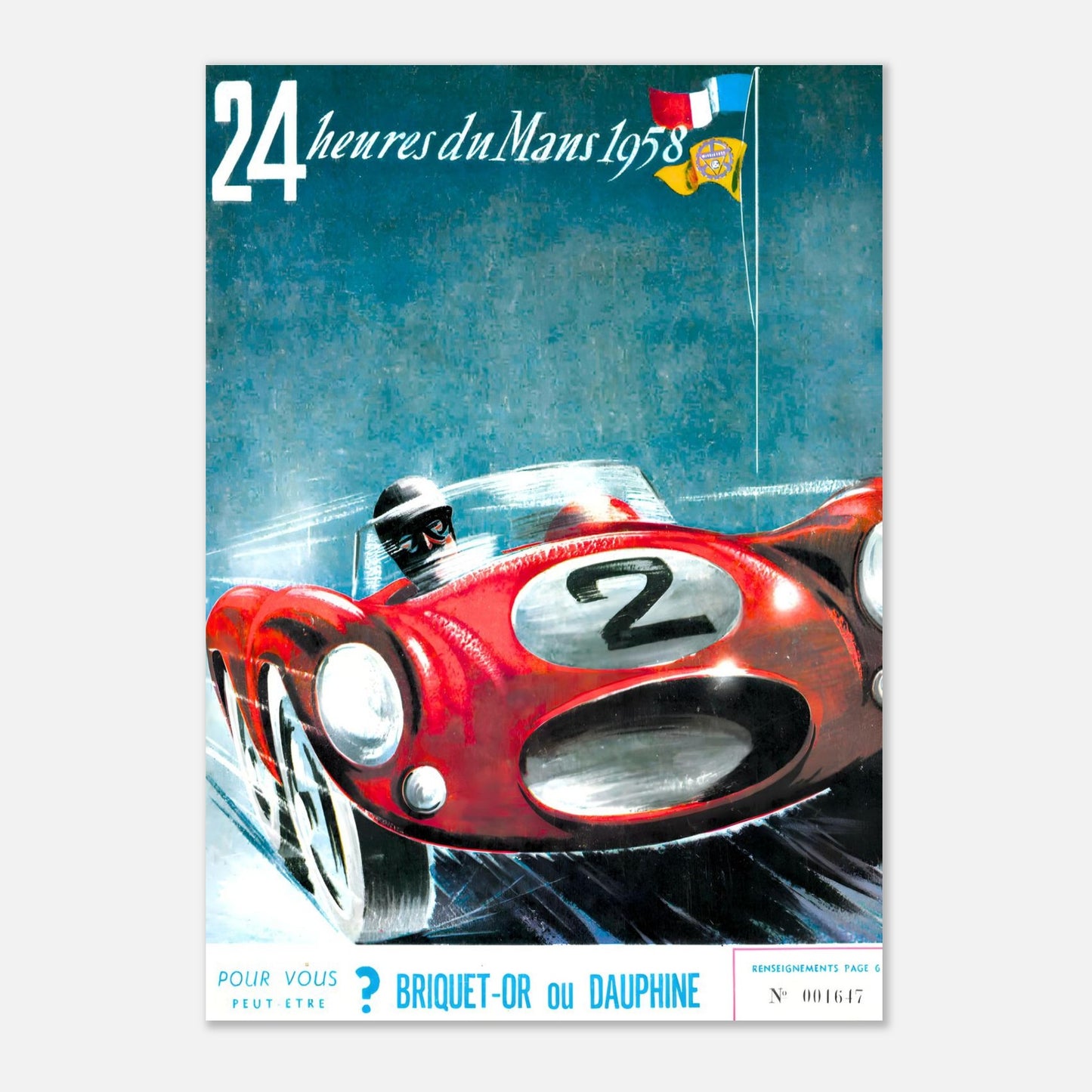 Retro Poster 24h of Le Mans 1958