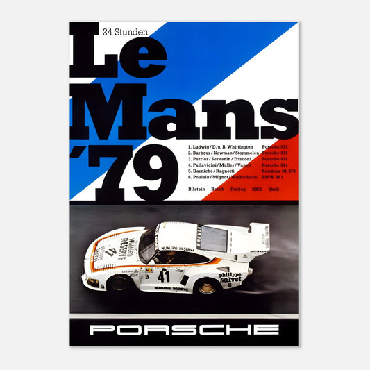 Retro Poster 24h of Le Mans 1979 Porsche