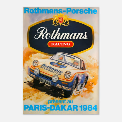 Retro Poster of Paris Dakar - Rothmans Porsche - 1984