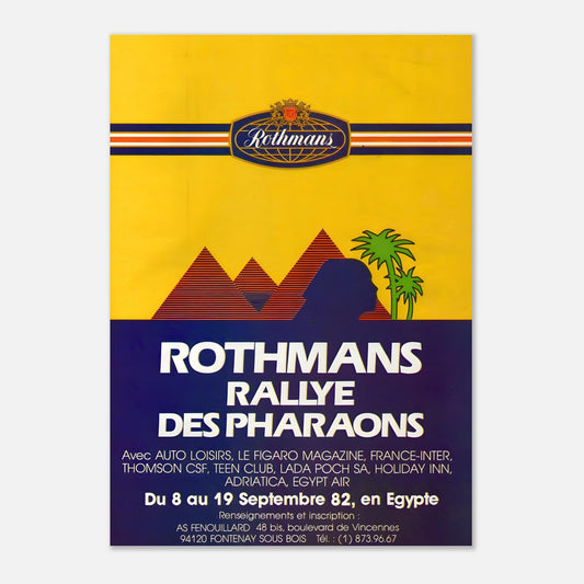 Retro Poster of Pharaohs Rally - Rothmans - 1982