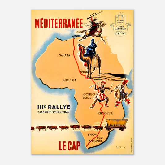 Retro Poster of Rallye Méditerranée - Le Cap - 1956