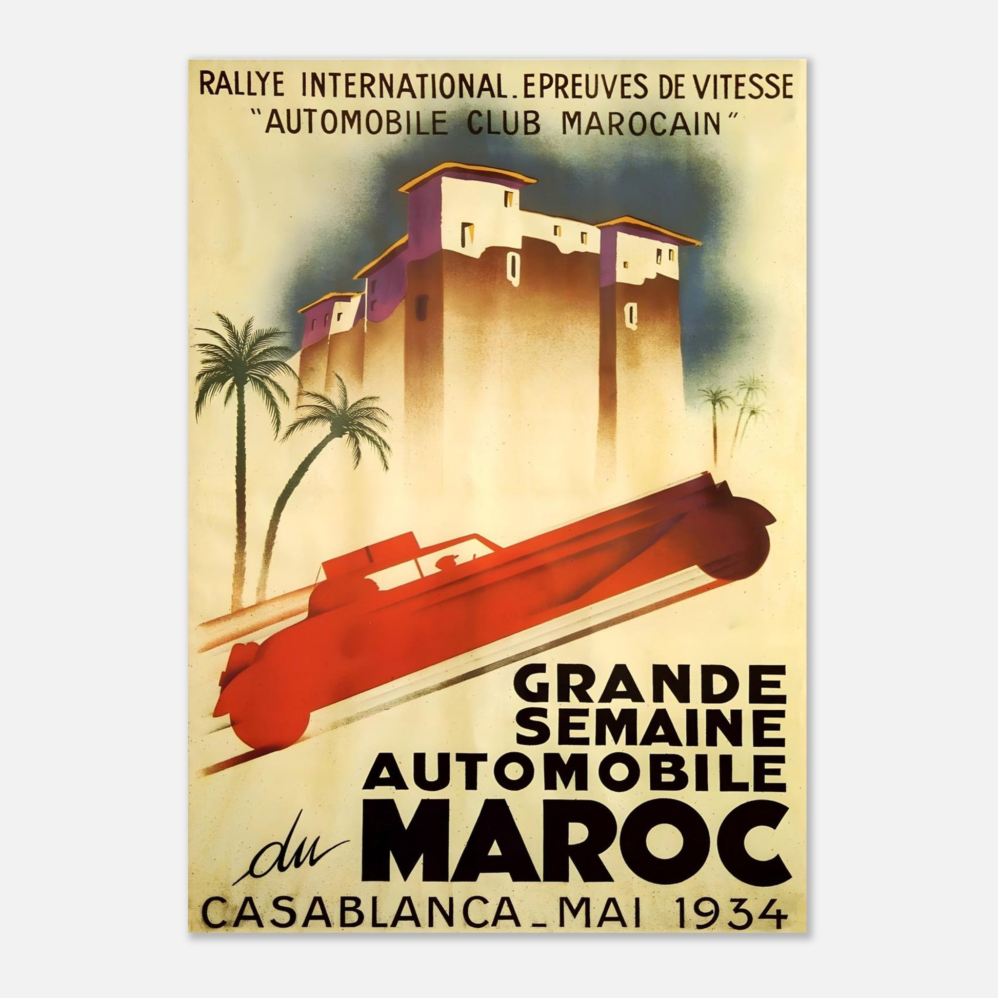 Retro Poster of the 1934 Rallye Maroc