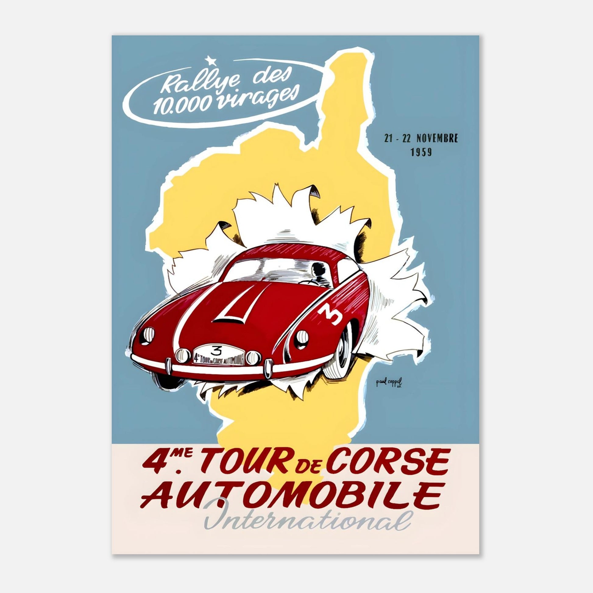 Retro Poster of the 1959 - Tour de Corse