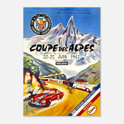 Retro Poster of the 1963 - Alpine Rally - Coupe des Alpes